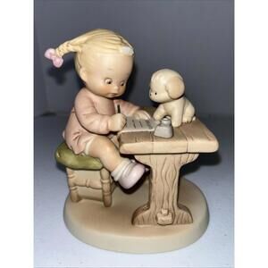 Vintage 1988 ENESCO Memories Of Yesterday "Dear Santa..." Porcelain Figurine